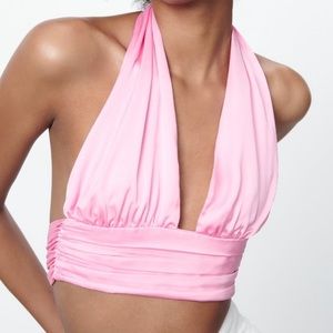Zara Satin Halter Top